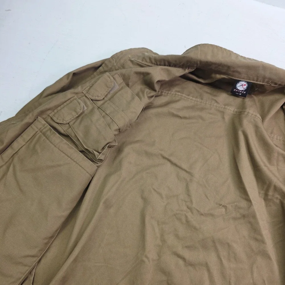 Rothco Lightweight Concealed Carry Jacket Multi Pocket Coyote‎ Tan USA Flag Sz M